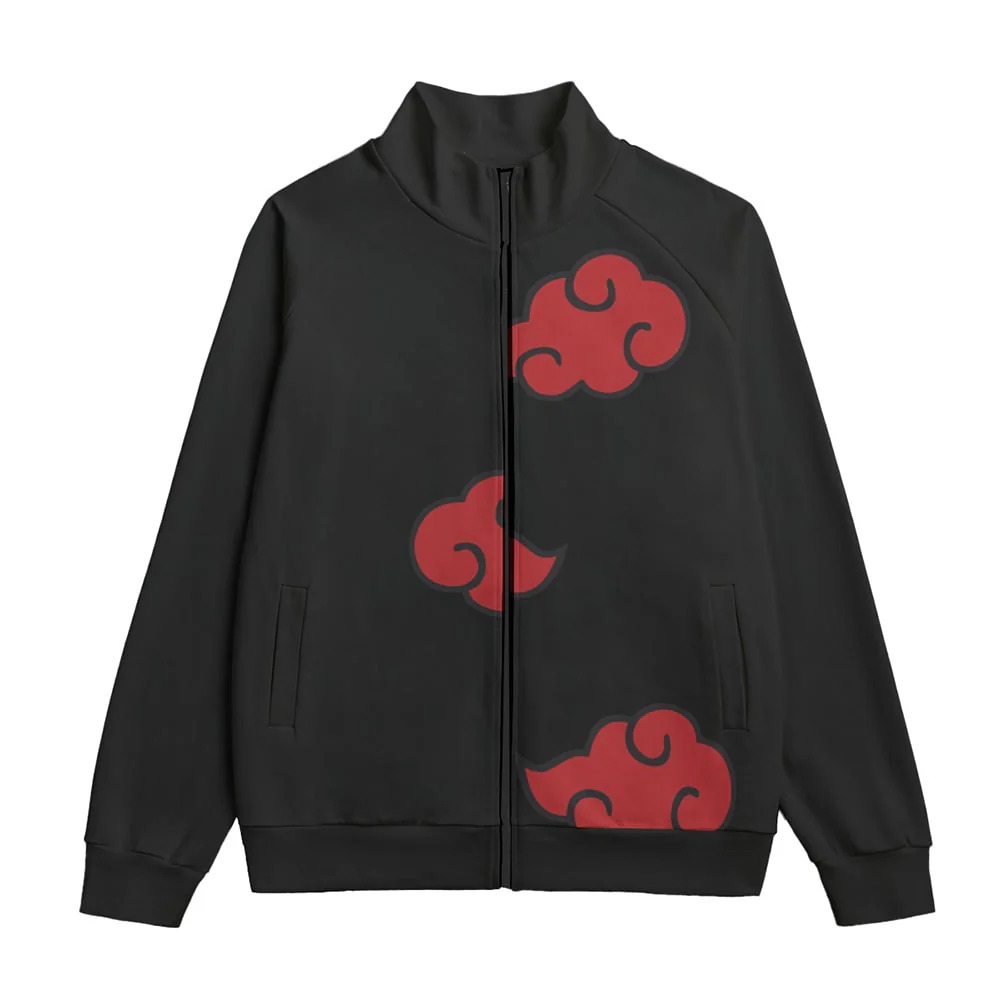 Naruto Ninja Anime Cosplay Clouds Pattern Collar Up Jacket