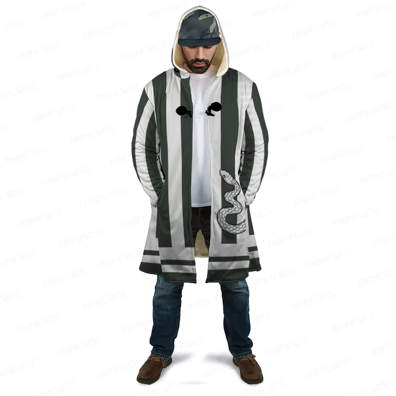 Demon Slayer Snake Pillar Pattern Hooded Cloak Coat