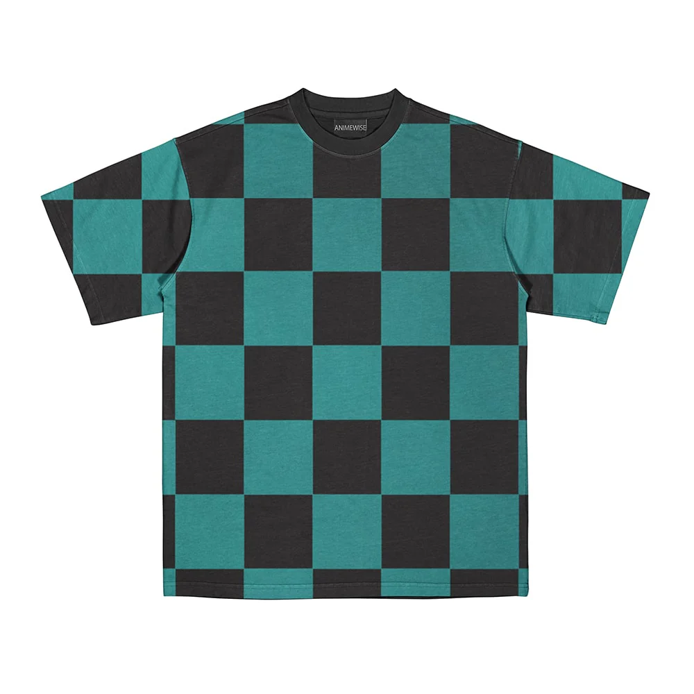 Demon Slayer Classic Green Check Pattern T-Shirt