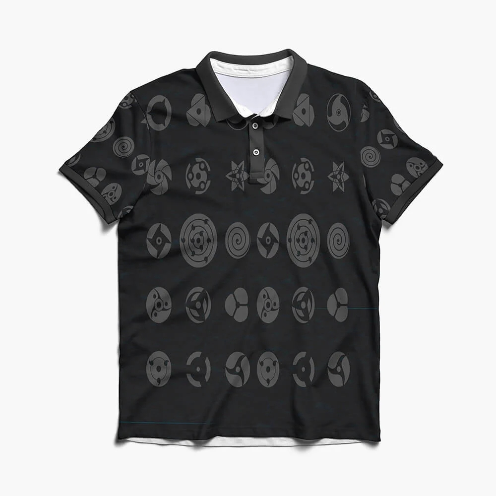 Naruto Shinobi Eyes All Over Brushed Polo Shirt