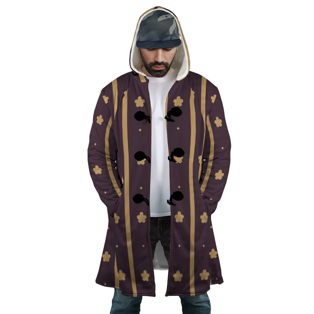 One Piece Law Wano Kuni Pattern Hooded Cloak Coat