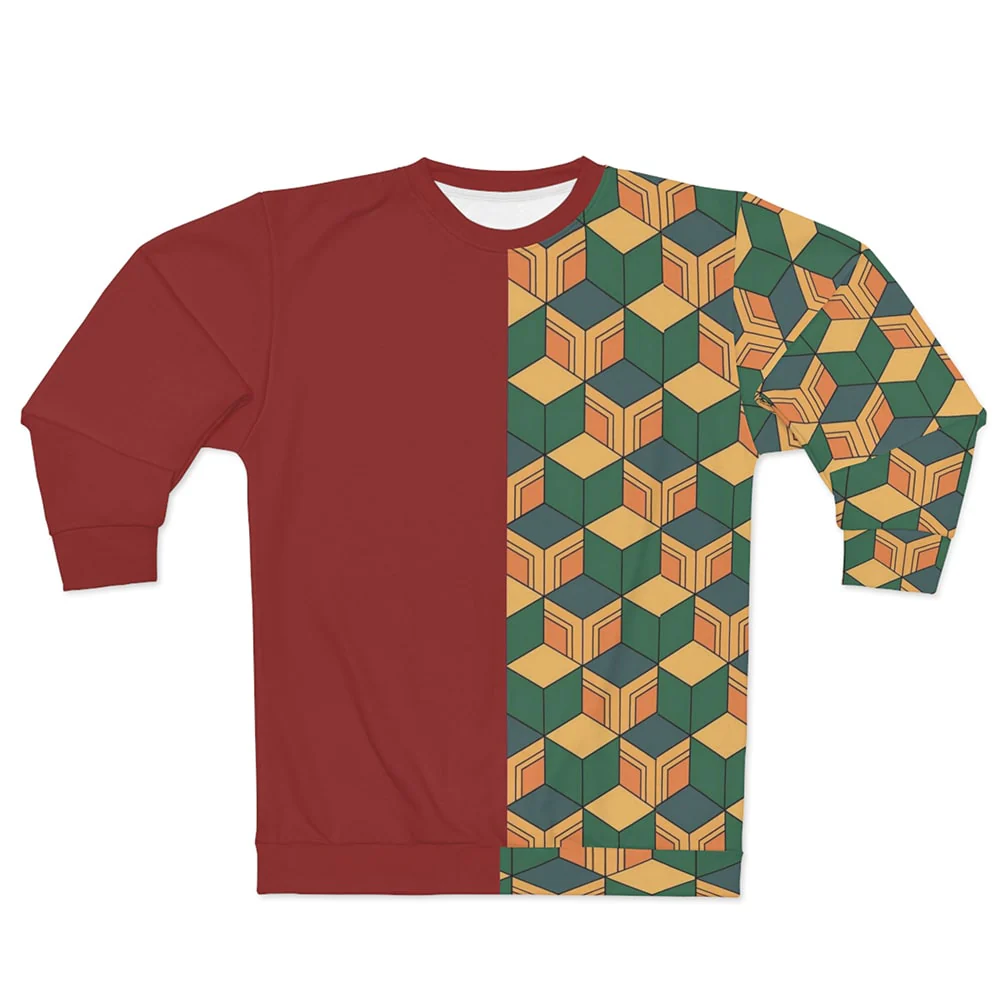 Naruto Water Pillar Color Overlap Pattern Long Sleeve T-Shirt