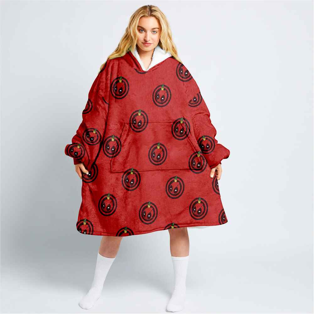 Comic Chibi Pattern Blanket Hoodie