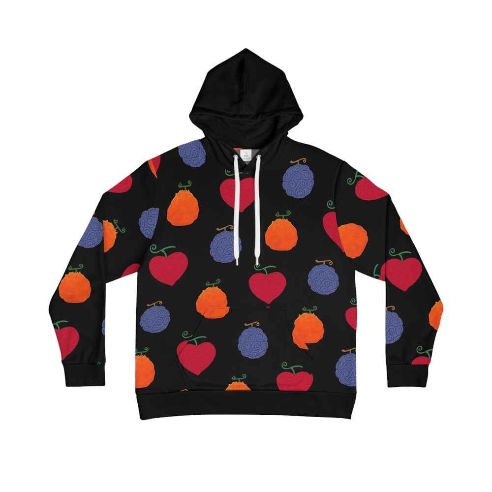 One Piece Devil Fruits All Over Brushed Pullover Hoodie