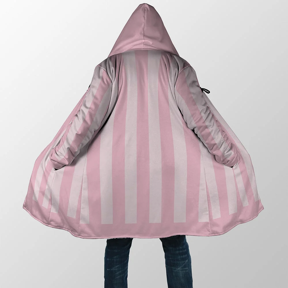 One Piece Doffy Joker Classic Stripes Hooded Cloak Coat