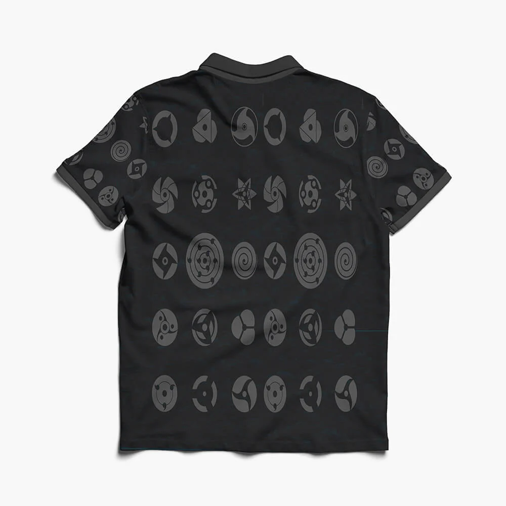 Naruto Shinobi Eyes All Over Brushed Polo Shirt