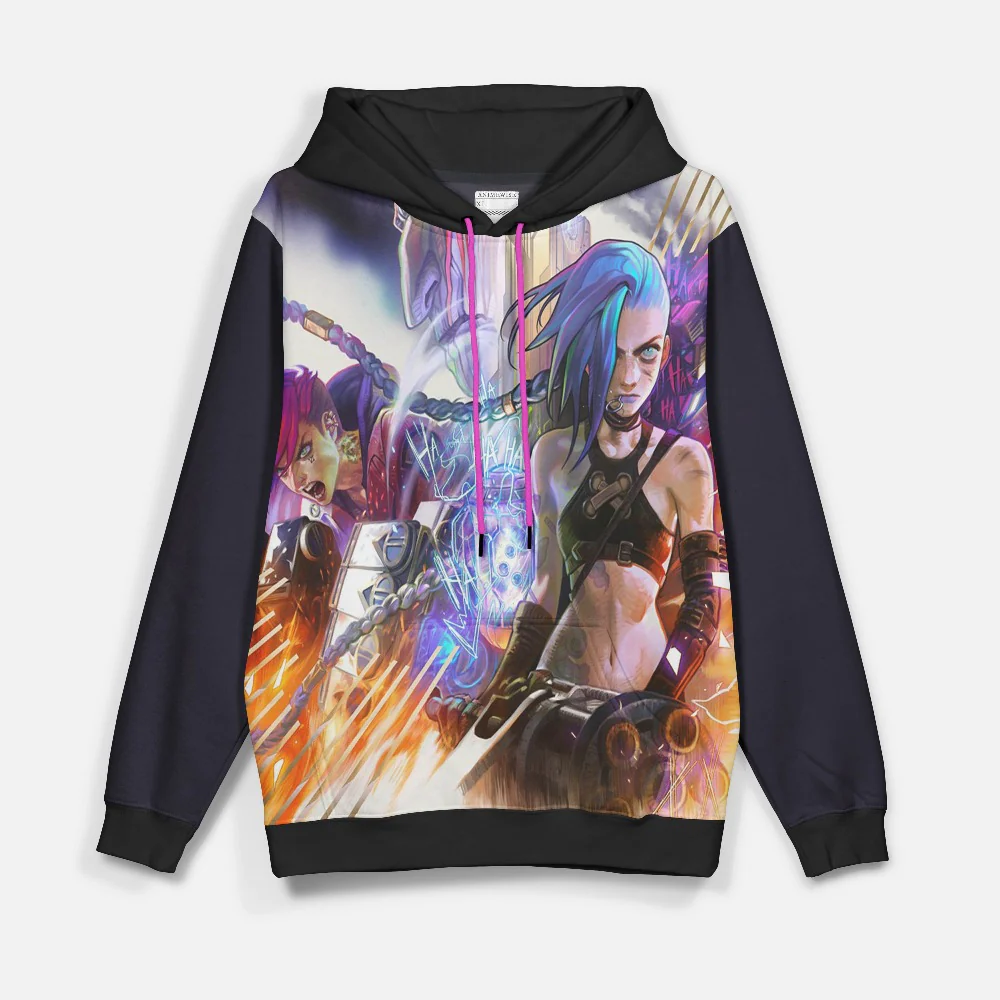 Arcane Jinx VI Arcane Brushed LOL Pullover Hoodie