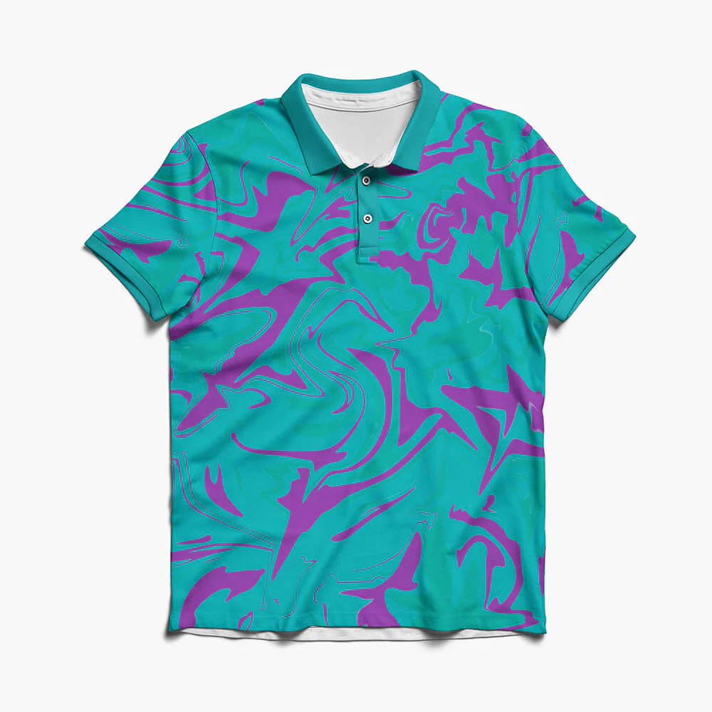 Ashido Abstract Pattern Polo Shirt