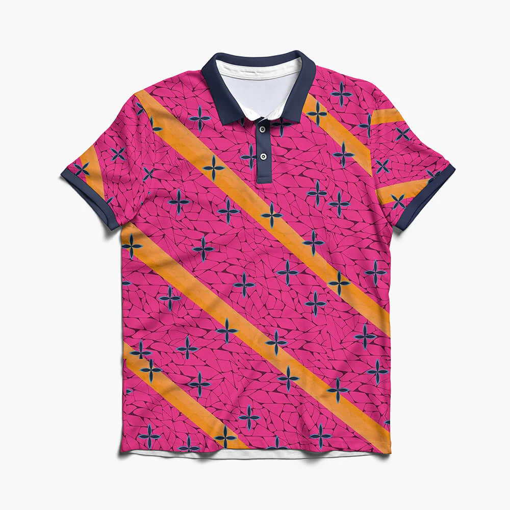 Demon Slayer Blood Art Pattern Polo Shirt
