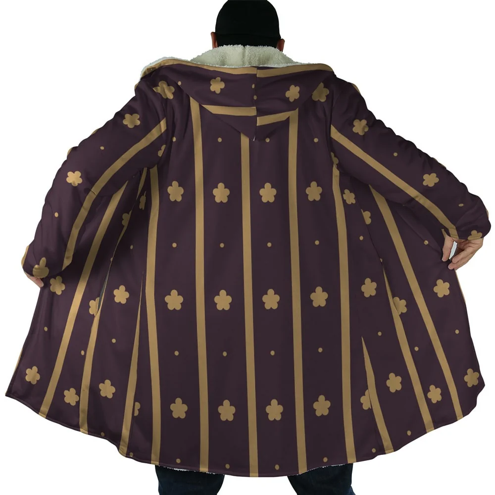 One Piece Law Wano Kuni Pattern Hooded Cloak Coat