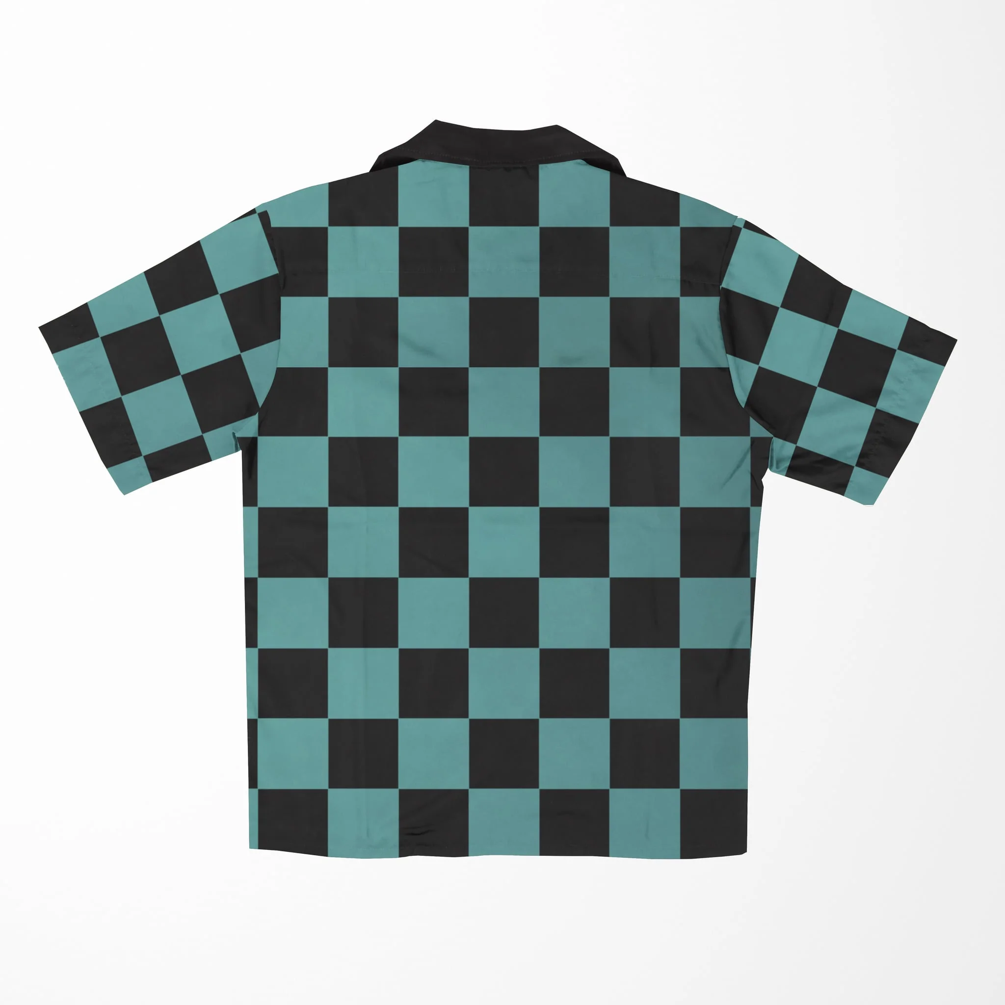 Demon Slayer Classic Green Check Pattern Hawaiian Short Sleeved Shirt
