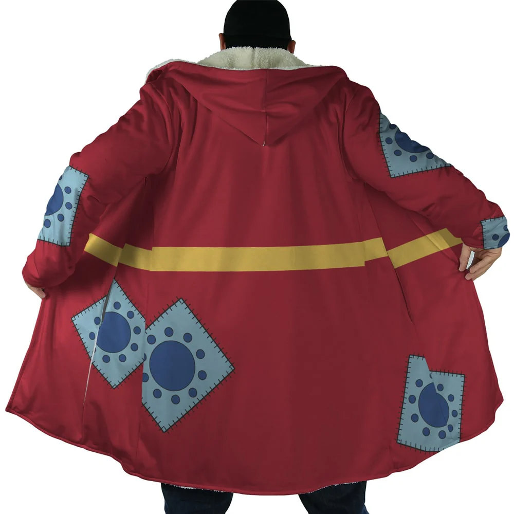 One Piece Luffy Wano Pattern One Piece Hooded Cloak Coat