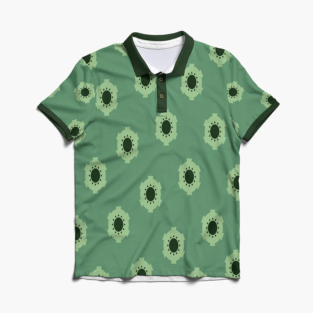 One Piece Zoro Wano Pattern Polo Shirt