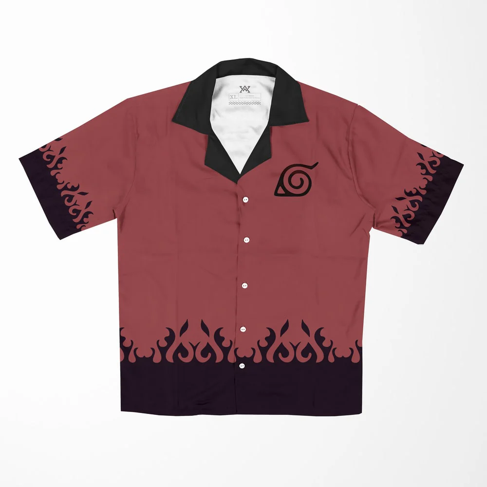 Naruto Chief Shinobi Kenji Button Up Hawaiian Short Sleeved Shirt