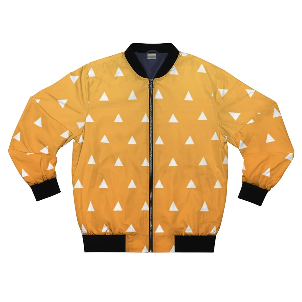 Demon Slayer Thunder Breath Pattern Bomber Jacket