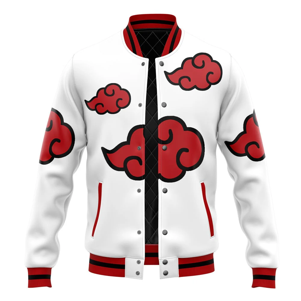Naruto Shinobi Clouds Contrast Pattern Baseball Jacket
