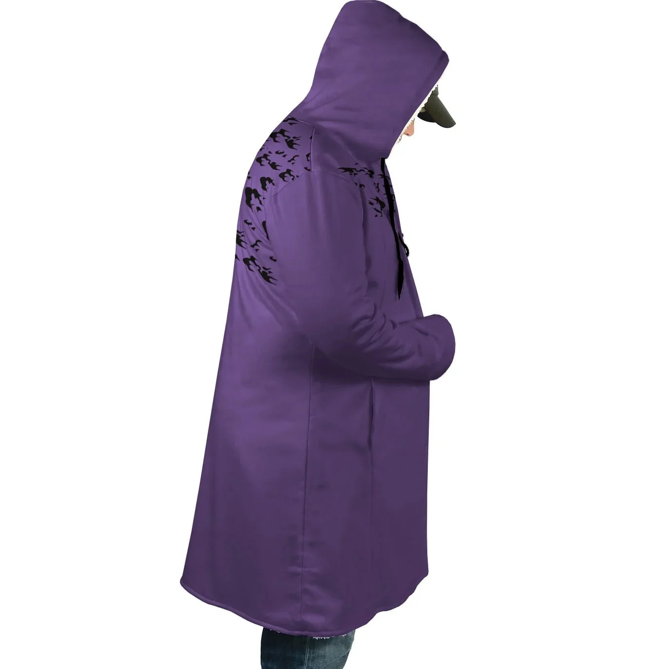Naruto Curse Mark Pattern Hooded Cloak Coat