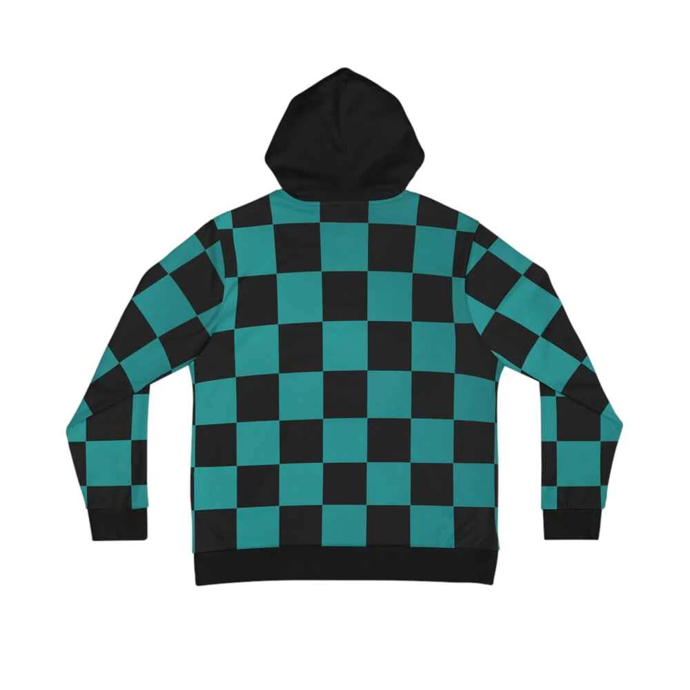 Demon Slayer Kimetsu Classic Green Check Pattern Pullover Hoodie