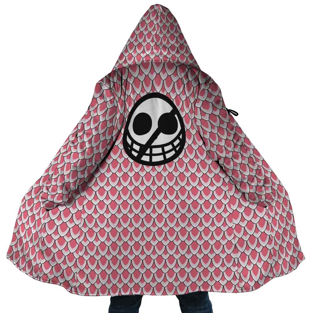 One Piece Doffy Scale Brushed Hooded Cloak Coat