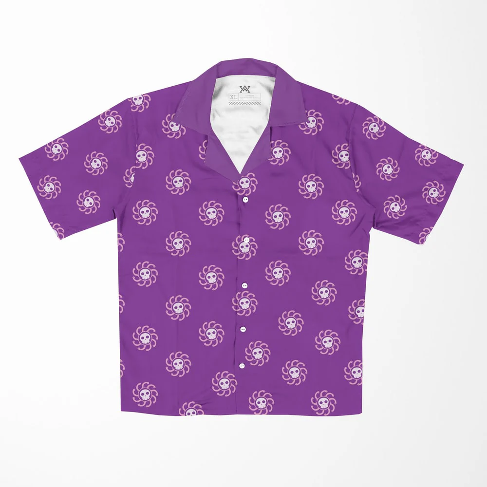 One Piece Boa Serpent Pattern Hawaiian Short Sleeved Shirt
