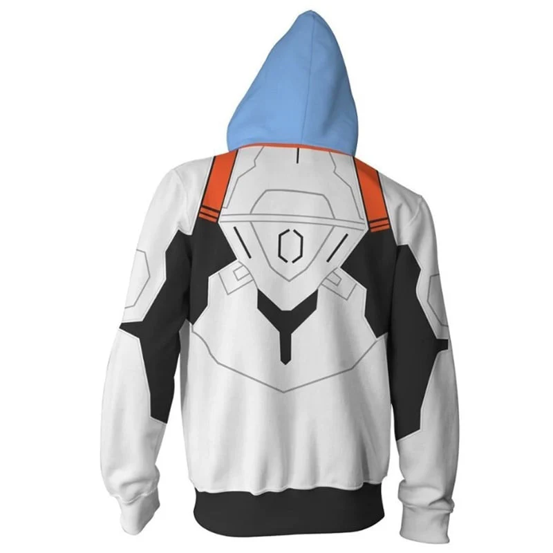 Evangelion Rei Unit-01 Classic Ayanami Pattern Zipper Hoodie