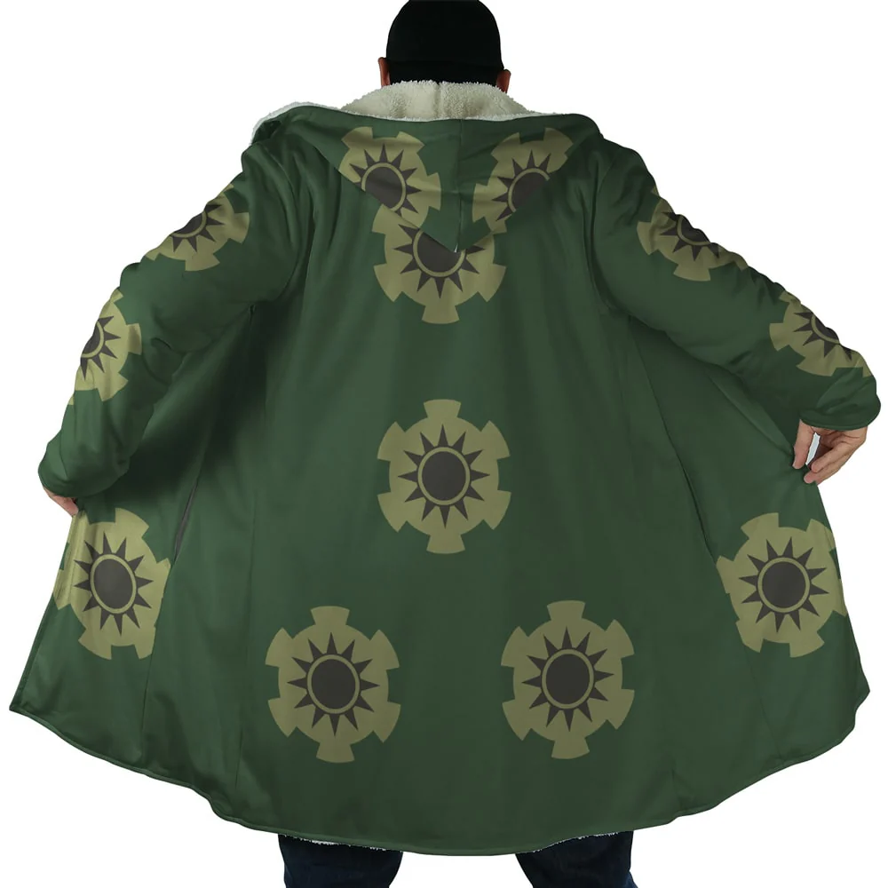 One Piece Zoro Wano Arc Fleece Hooded Cloak Coat