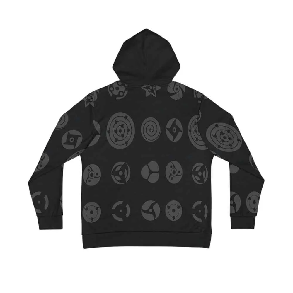 Naruto Anime Shinobi Eyes All Over Brushed Pullover Hoodie