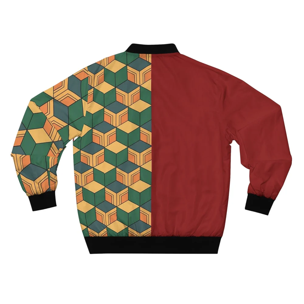 Demon Slayer Water Pillar Color Overlap Pattern Bomber Jacket