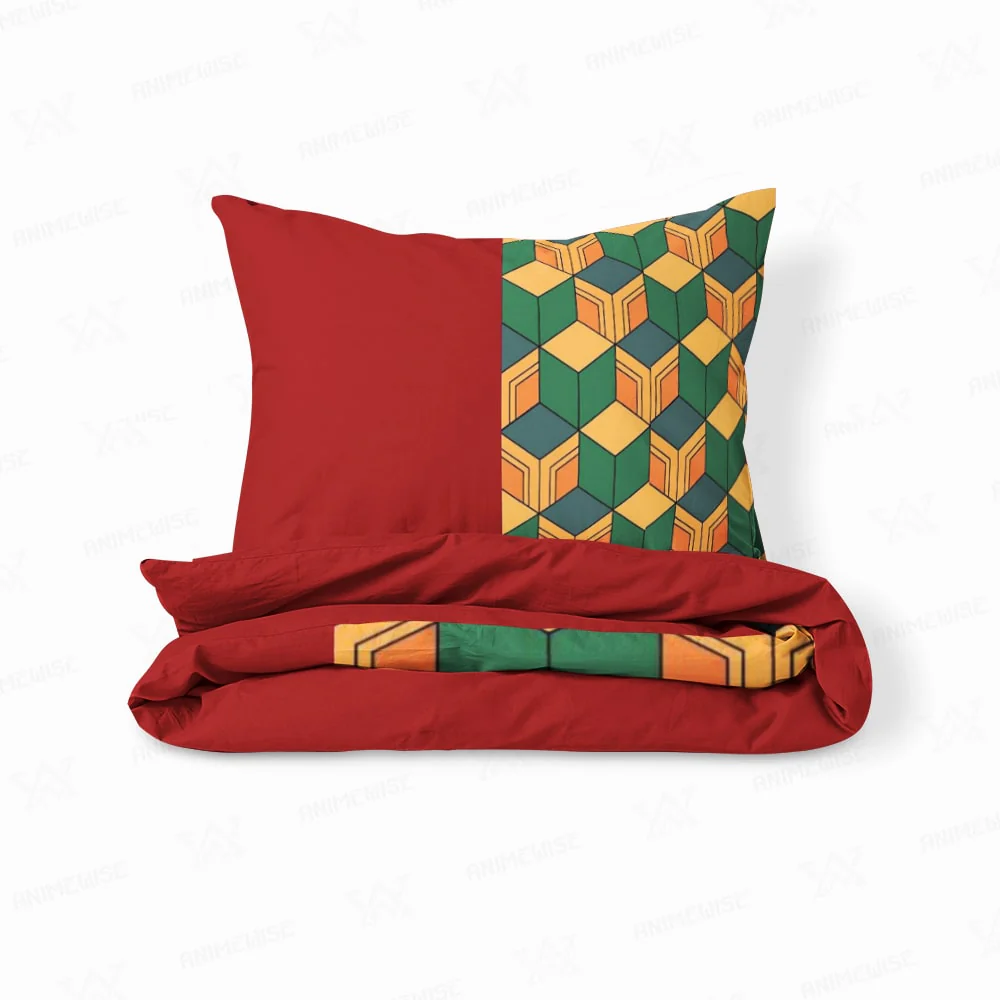 Demon Slayer Water Pillar Classic Pattern Comforter Set Bedding