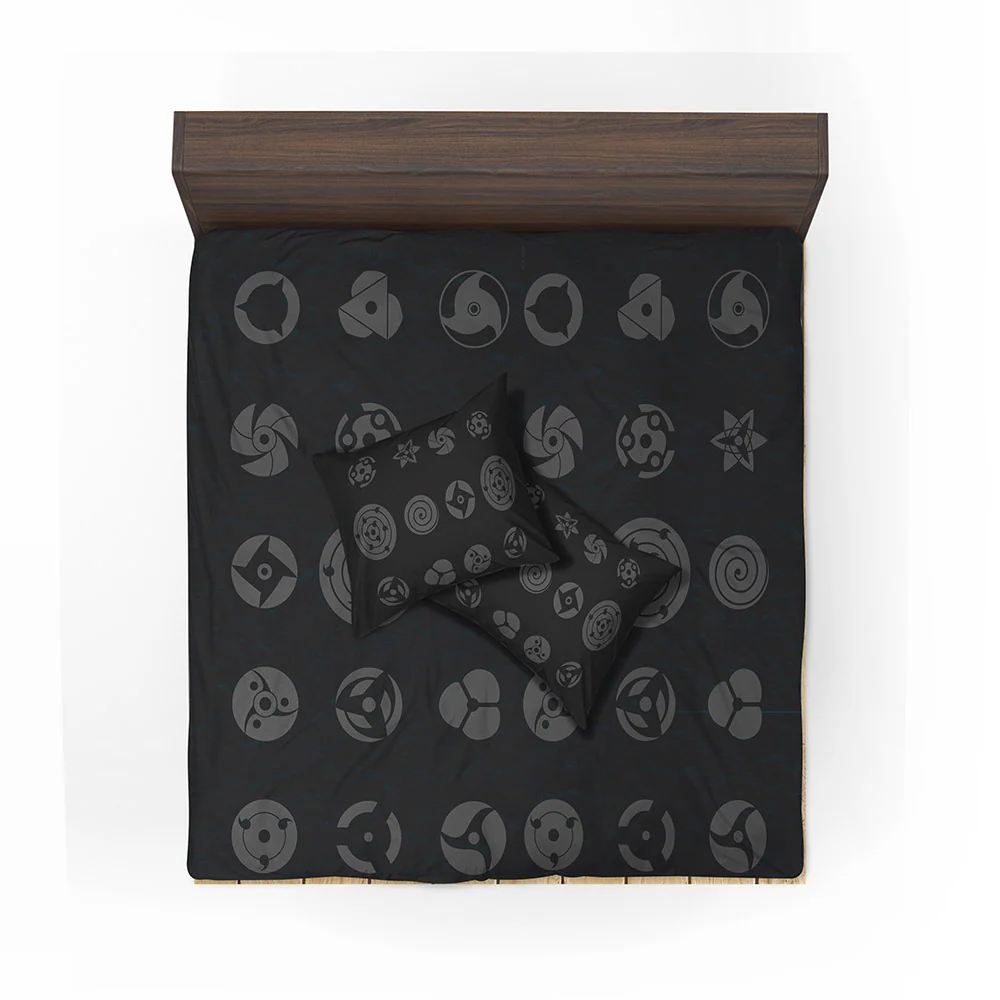 Naruto Anime Shinobi Eyes All Over Brushed Duvet Cover set