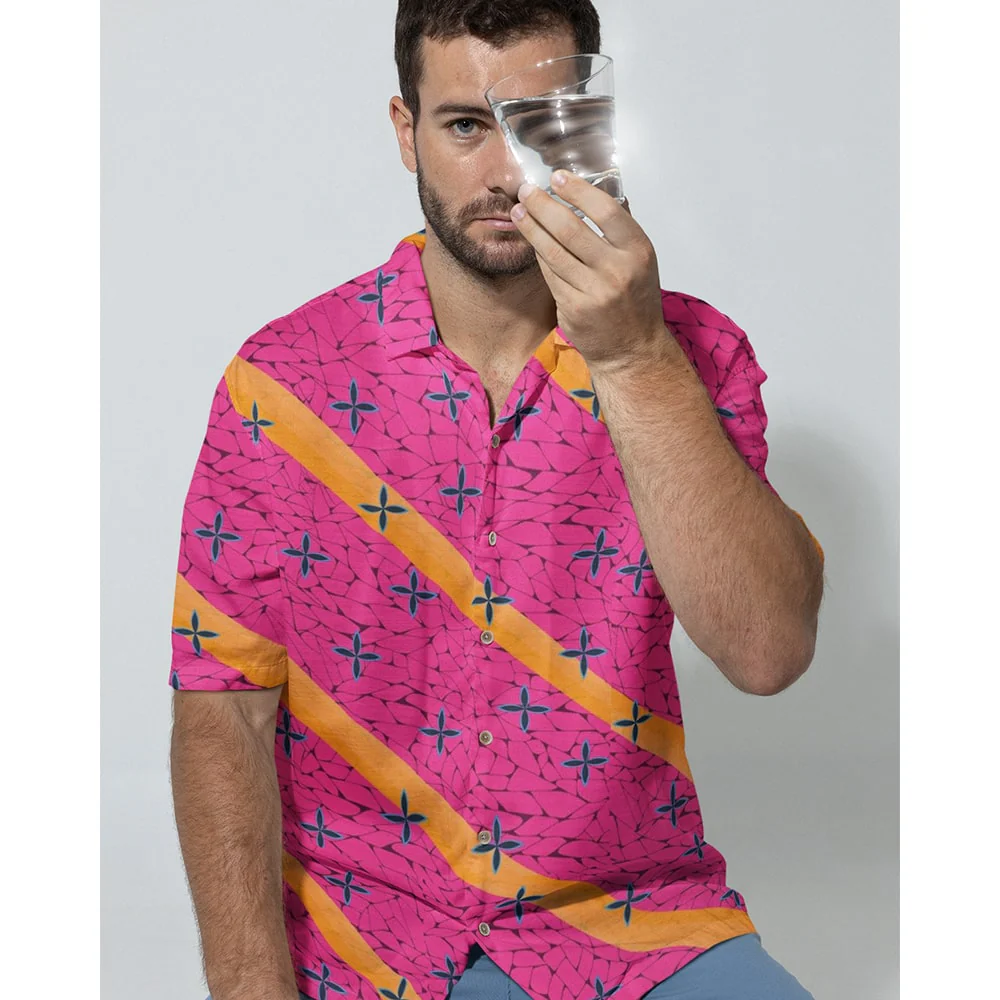 Demon Slayer Oiran Blood Art Pattern Hawaiian Short Sleeved Shirt