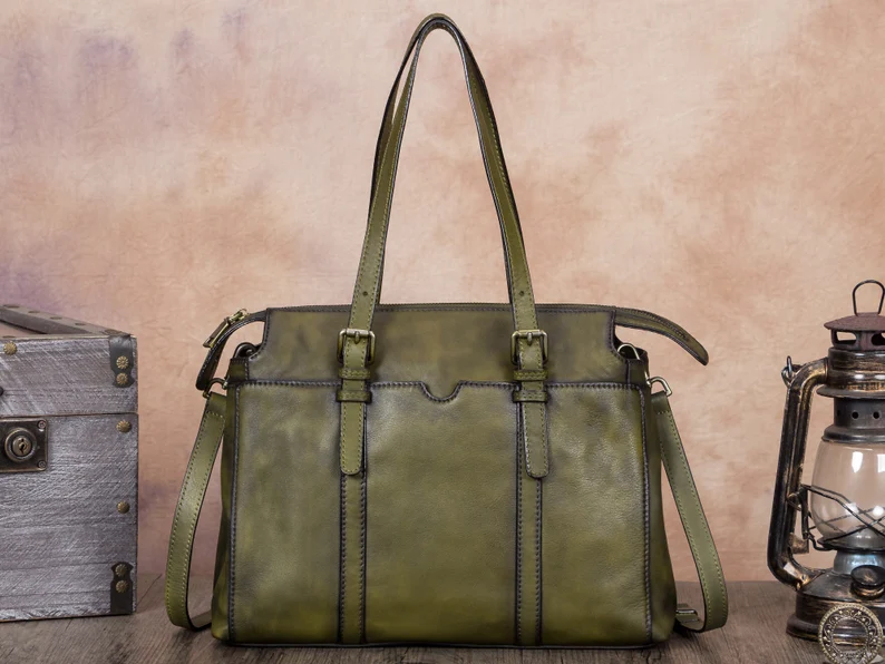 Genuine Leather Handbag for Women Vintage Handmade Top Handle Shoulder Bag Crossbody Satchel Work Tote Personalization Engrave Festival Gift