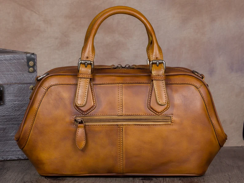 Genuine Leather Handbag for Women Top Handle Handmade Purse Vintage Crossbody Purse Personalization Birthday Gift Over the Shoulder Purses