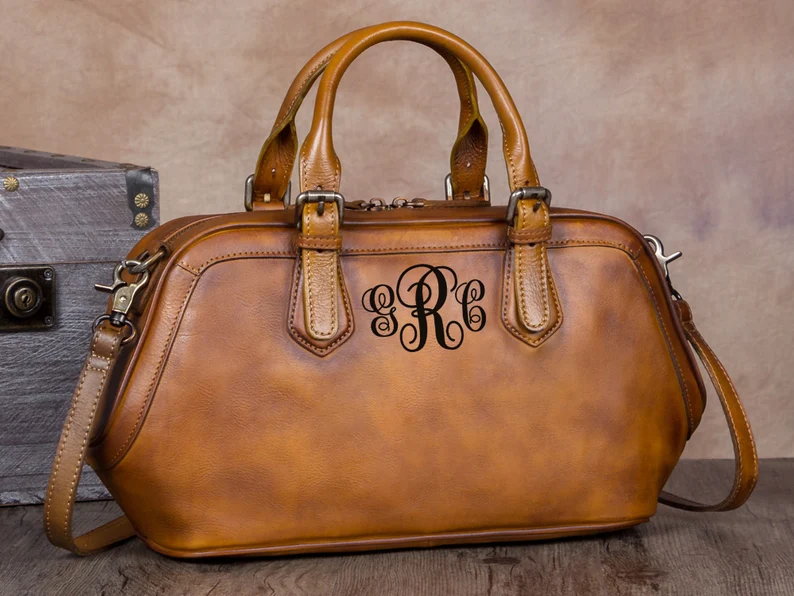 Genuine Leather Handbag for Women Top Handle Handmade Purse Vintage Crossbody Purse Personalization Birthday Gift Over the Shoulder Purses