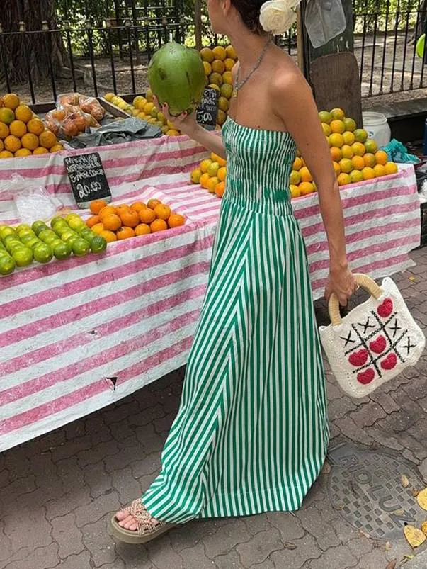 Strapless Holiday Maxi Dress