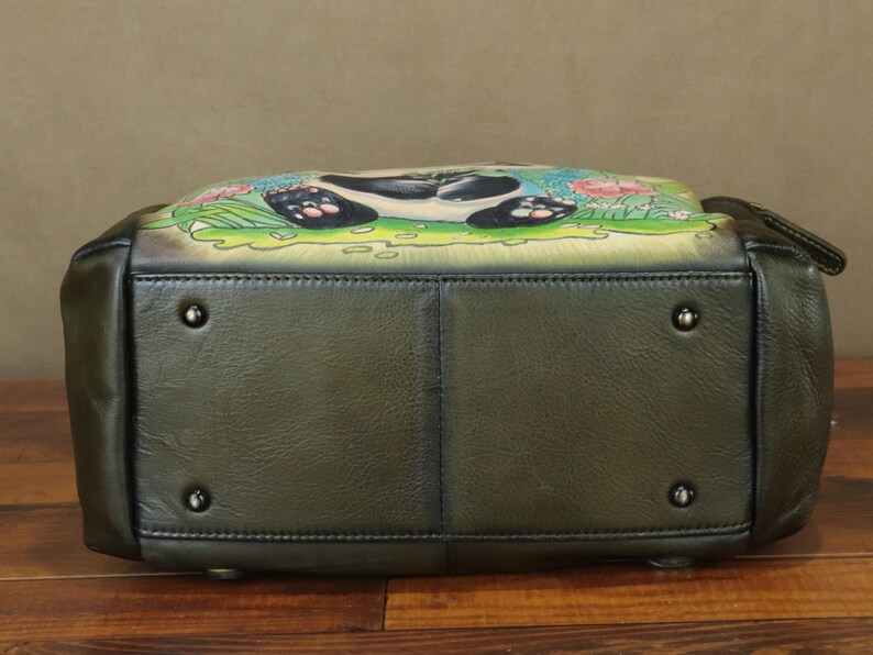 Genuine Leather Backpack Purse for Women Hand Painted Vintage Daypack Knapsack Handmade Rucksack Convertible Shoulder Bag Personalization