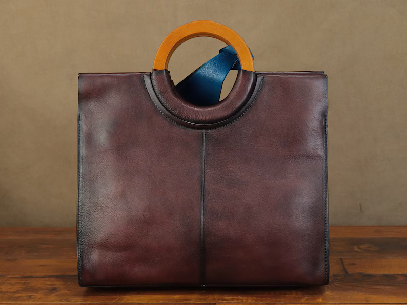 Genuine Leather Handbag for Women Hand Painted Bird Animal Personalized Custom Pattern Handmade Crossbody Bag Shoulder Bag Satchel Purse