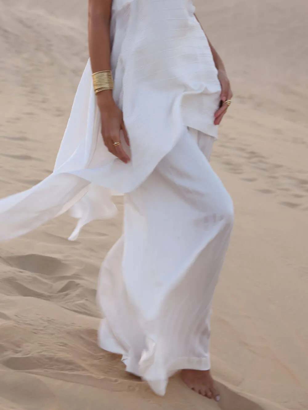 Modern And Elegant Elastic High Waist Loose Pants