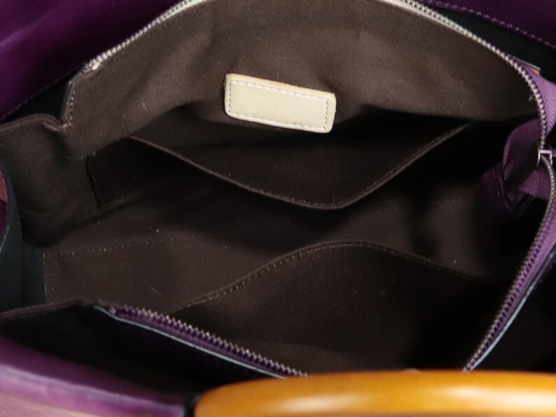 Genuine Leather Handbag for Women Hand Painted Mushroom Personalized Custom Pattern Handmade Tote Bag Crossbody Shoulder Bag Satchel Purse