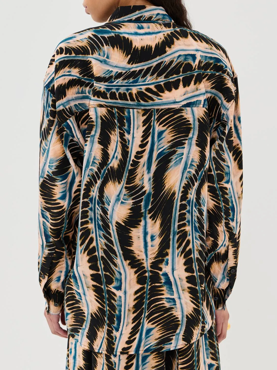 Unique Print Belted Shirt Dress