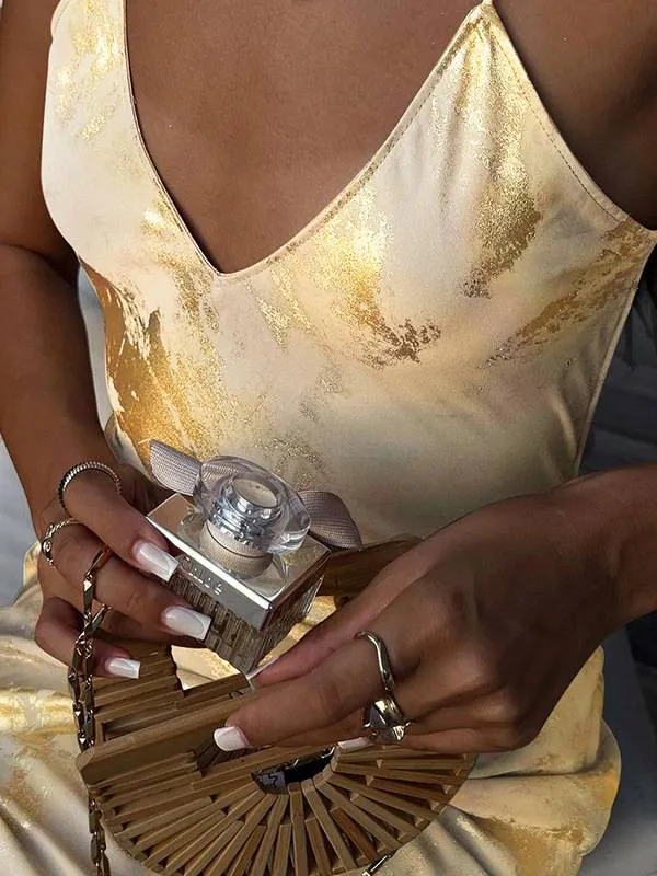 Unique Printed Sling Maxi Dress