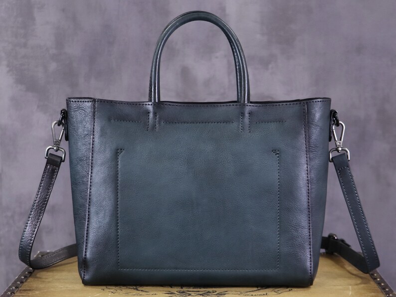 Genuine Leather Top Handle Handbag for Women Retro Satchel Vintage Handmade Crossbody Handbags Shoulder Purse Personalization Gift Work Tote