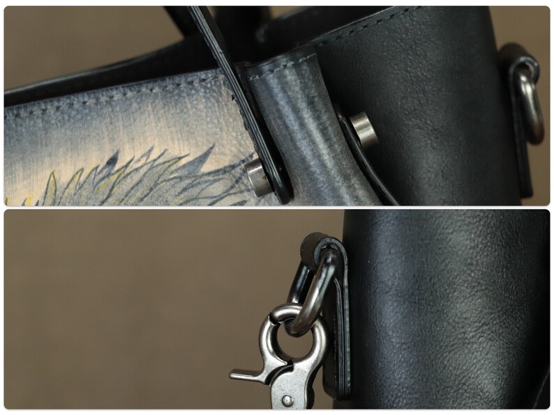 Genuine Leather Handbag Satchel for Women Hand Painted Shoulder Bag Handmade Work Tote Casual Crossbody Purse Personalization Purse