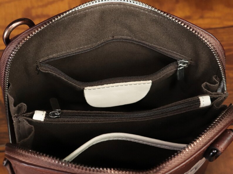 Genuine Leather Crossbody Bag for Women Vintage Hand Painted Style Handmade Satchels Small Purses Personalization Satchel Handbag