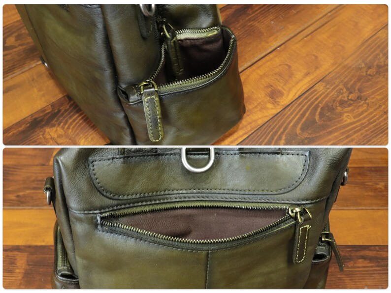 Genuine Leather Backpack Purse for Women Hand Painted Vintage Daypack Knapsack Handmade Rucksack Convertible Shoulder Bag Personalization