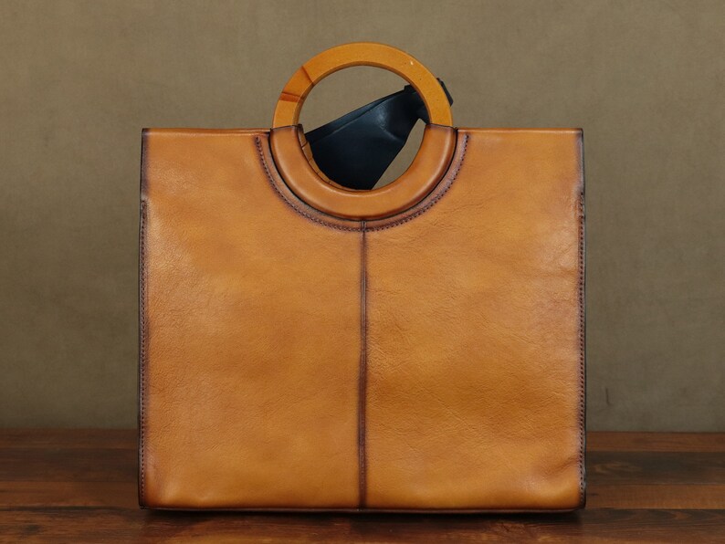 Genuine Leather Handbag for Women Hand Painted Cat Animal Personalized Custom Pattern Handmade Tote Bag Crossbody Shoulder Bag Satchel Purse