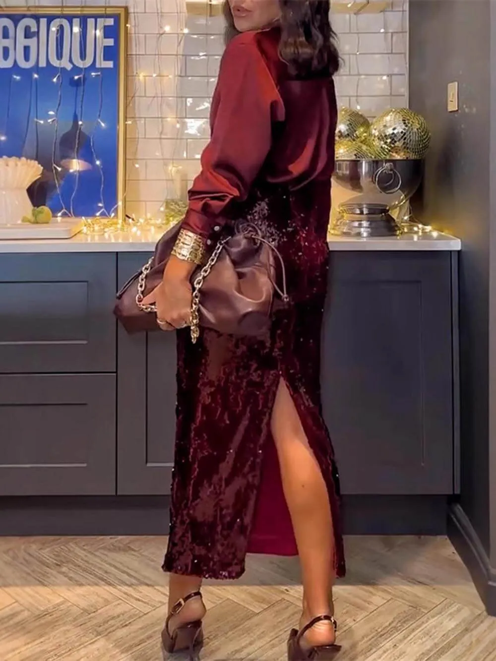 Classic Lantern Sleeve Loose Party Blouse