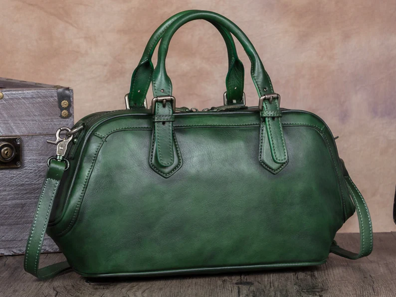 Genuine Leather Handbag for Women Top Handle Handmade Purse Vintage Crossbody Purse Personalization Birthday Gift Over the Shoulder Purses