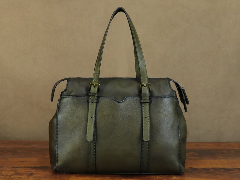 Genuine Leather Shoulder Bag Tote Bag for Women Hand Painted Panda Personalized Custom Pattern Handmade Crossbody Handbag Satchel Purse