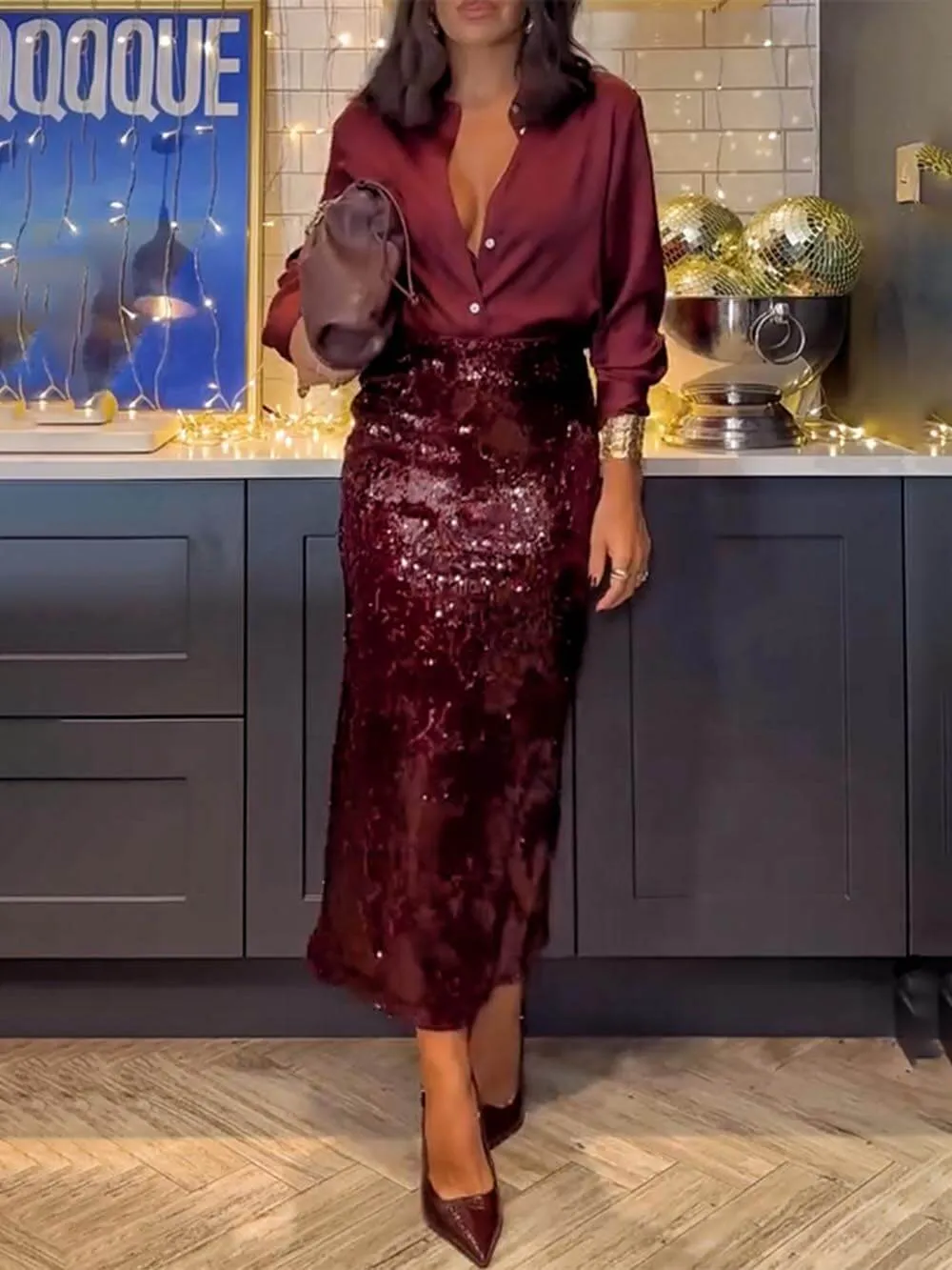 Classic Lantern Sleeve Loose Party Blouse